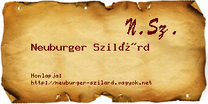 Neuburger Szilárd névjegykártya