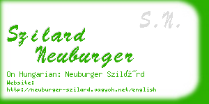 szilard neuburger business card